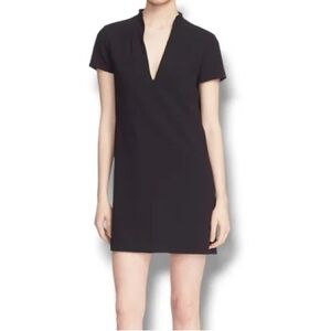 Alice + Olivia Black V-Neck Mini Dress | Size S
